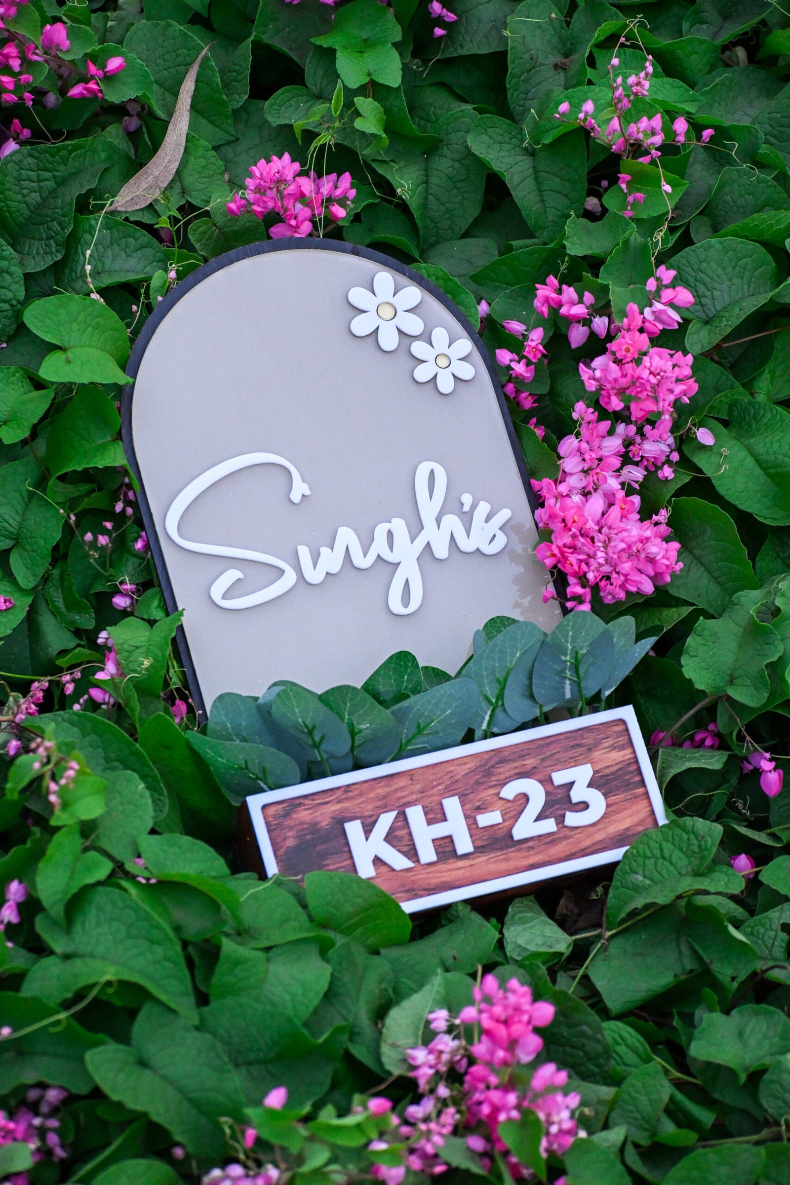 House Name Planter Maroon,Aqua Green,Lavender - Image 3