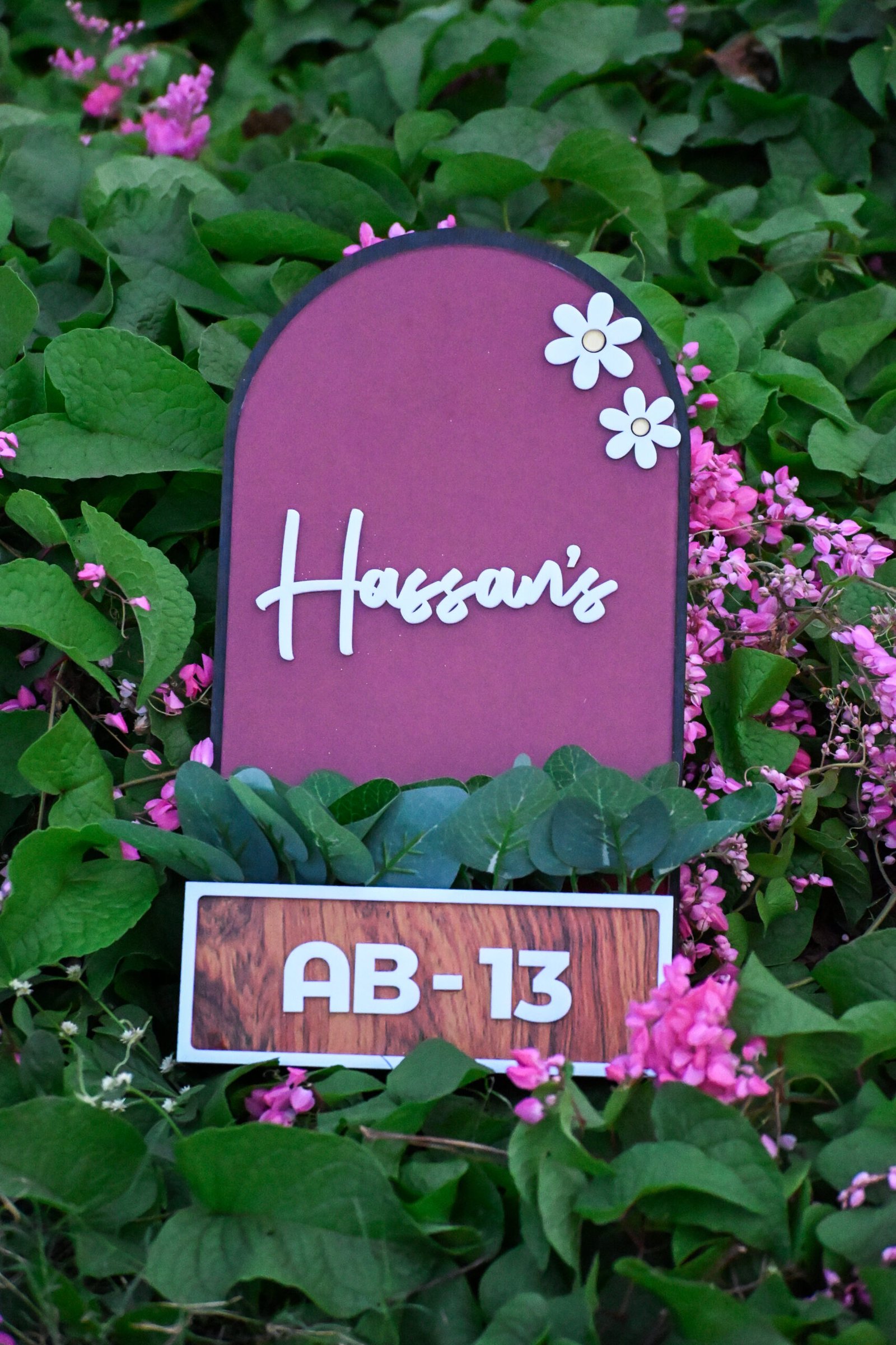 House Name Planter Maroon,Aqua Green,Lavender - Image 5