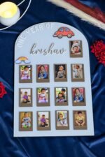 Arch Baby Photo Board Ice Blue,Beige,Maroon